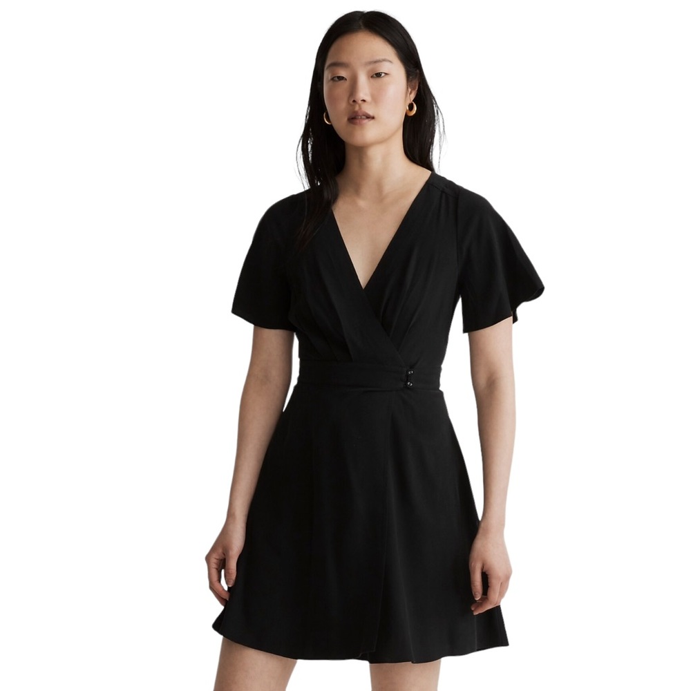 MADEWELL Pleated-Waist True-Wrap Mini Dress